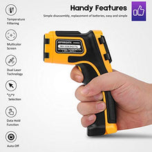 Load image into Gallery viewer, Infrared Thermometer No Touch Digital Laser Temperature Gun with Color Display -58℉~1112℉(-50℃~600℃)Adjustable Emissivity - for Cooking/BBQ/Freezer - Meat Thermometer Included -Non Body Thermometer