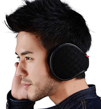 Load image into Gallery viewer, Ear Warmers For Men Women Foldable Fleece Unisex Winter Warm Earmuffs Outdoor Skiing,Biking (Black)