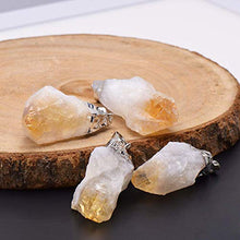 Load image into Gallery viewer, Hand Picked Rock Citrine Crystal Pendant Necklace 18 inches, Silver Tone