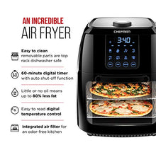 Load image into Gallery viewer, Chefman 6.3 Quart Digital Air Fryer+ Rotisserie, Dehydrator, Convection Oven, 8 Presets to Air Fry, Roast, Dehydrate, Bake & More, BPA-Free, Auto Shut-Off, Accessories Included, XL Family Size, Black