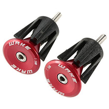 Load image into Gallery viewer, Wake Bar End Plugs Handlebar End Caps Bike Handlebar Plugs for Most Bicycle, Mountain Bike, Road Bike, MTB, BMX (2 Counts, Rubber Sponge Aluminum, Red)