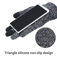 Load image into Gallery viewer, Achiou Winter Warm Touchscreen Gloves for Women Men Knit Wool Lined Texting (Black with White)