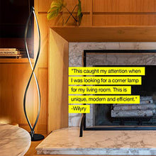 Load image into Gallery viewer, Brightech Twist - Modern LED Spiral Floor Lamp for Living Room Bright Lighting - Built in Dimmer for Bedroom Ambience Or TV Soft Light - Futuristic Indoor Pole Lamp for Offices - Black