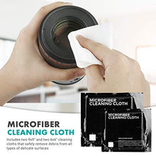 Load image into Gallery viewer, Movo Deluxe Essentials DSLR Camera Cleaning Kit with 10 APS-C Cleaning Swabs, Sensor Cleaning Fluid, Rocket Air Blower, Lens Pen, Soft Brush, 2X Small and 2X Large Microfiber Cloths and Carrying Case