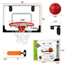 Load image into Gallery viewer, Indoor Mini Basketball Hoop Set with 3 Balls for Kids and Adults - Pro Mini Basketball Hoop for Door & Wall with Complete Basketball Accessories Perfect Christmas Birthday Gifts for Kids Boys Teens