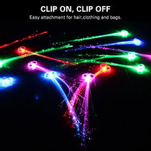 Load image into Gallery viewer, Topist LED Lights Hair, Light-Up Fiber Optic LED Hair Barrettes Party Favors for Party, Bar Dancing Hairpin, Hair Clip, Multicolor Flash Barrettes Clip Braid, 12 Pack