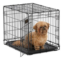 Load image into Gallery viewer, MidWest ICrate 1524 -24 Inch Folding Metal Dog Crate w/ Divider Panel ,Small Dog Breed, Black