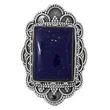 Load image into Gallery viewer, NOVICA Lapis Lazuli .925 Sterling Silver Cocktail Ring 'Starry Splendor'