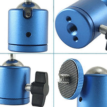 Load image into Gallery viewer, EXMAX 360 Degree Aluminum Alloy Body Rotating Swivel Mini Tripod Ball Head 1/4" Screw Thread Base Mount for Lighter DSLR Video Camera Camcorder Mini Projector LED Light Bracket Hiking HTC Vive (Blue)
