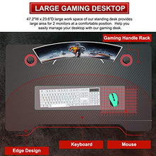 Load image into Gallery viewer, Computer Desk Gaming Desk 47.2 inches Student PC Desk Writing Desk Ofiice Desk Extra Large Modern Ergonomic Racing Style Table Workstation Carbon Fiber Cup Holder Headphone Hook