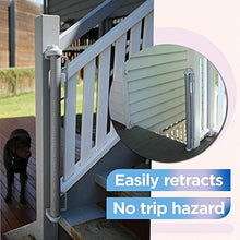 Load image into Gallery viewer, Perma Outdoor Retractable Baby Gate 33" Tall, Extends to 71" Wide, Gray