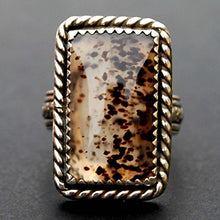 Load image into Gallery viewer, Gorgeous Montana Moss Agate 925 Sterling Silver Ring Handmade NEW - Beautiful Floral Design Shank