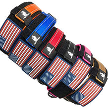 Load image into Gallery viewer, Diezel Pet Products Dog Collar with Control Handle Quick Release Metal Buckle Heavy Duty Military Style 2" Width Nylon with USA Flag for Handling and Training Large Canine K9 (729C-TANTAC)