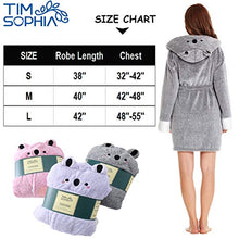 Load image into Gallery viewer, TIMSOPHIA Plush Robes for Womens Bathrobes with Hood Soft Animal Robes Cozy Warm Koala Gifts (Gray, S)