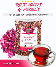 Load image into Gallery viewer, Dualspices Rose Buds & Petals Tea 4 Oz - Food Grade Edible Fragrant Natural Healthy Best for Tea, Baking, Making Rose Water, Crafting Freshest Directly from BULGARIA