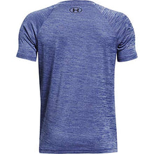 Load image into Gallery viewer, Under Armour Boys' Tech Split Logo Hybrid Short-Sleeve T-Shirt , Royal Blue (400)/Black, Youth Small