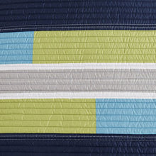 Load image into Gallery viewer, Comfort Spaces 3 Piece Quilt Coverlet Bedspread All Season Lightweight Hypoallergenic Pipeline Colorblock Kids Bedding Set, Full/Queen, Pierre Navy/Blue Stripe