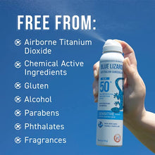 Load image into Gallery viewer, BLUE LIZARD Mineral Sunscreen Sensitive SPF 50+ Spray, 5 Ounce