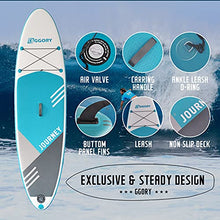 Load image into Gallery viewer, EGGORY Inflatable Stand Up Paddle Board,10'6"x 32"x 6" | SUP Surfboard with Premium SUP Accessories & Backpack, Adj Paddle, Pump, Leash, Valve Adjuster | Youth & Adult Surfing Boat, White