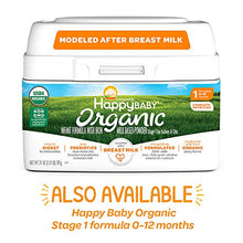Load image into Gallery viewer, Happy Baby Organic Infant Formula, 1-12 Months, 21 Ounce, 4 Count, Complete Nutrition for Babies Sensitive to Lactose, with Key Vitamins & Minerals, Prebiotics, and Milk from Organic Dairy Farms