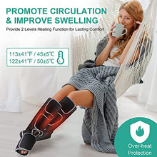 Load image into Gallery viewer, Medcursor Air Compression Leg Massager with Heat, Calf and Foot Massager for Circulation and Fatigue Relief, Home Office Use - 3 Modes, 3 Intensities 2 Heat, Grey
