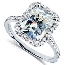 Load image into Gallery viewer, Kobelli Radiant-cut Moissanite Engagement Ring 3 CTW 14k White Gold, Size 6, White Gold