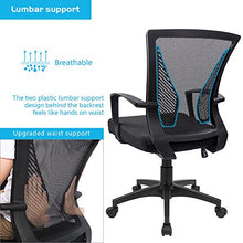 Load image into Gallery viewer, Furmax Office Mid Back Swivel Lumbar Support Desk, Computer Ergonomic Mesh Chair with Armrest (Black)