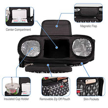 Load image into Gallery viewer, Lekebaby Baby Stroller Organizer with Insulated Cup Holders Universal Fit for All Baby Stroller Models Ultimate Accessory for Parents On-The-go, Arrow Print, Black