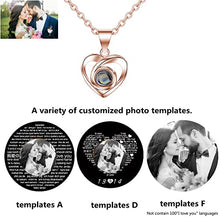 Load image into Gallery viewer, Custom Photo Projective Necklace, The Memory of Love Nanotechnology Necklace 925 Sterling Silver Girls' Pendants Necklace (Rose gold Black and white 14)