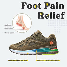 Load image into Gallery viewer, Extra Wide Walking Shoes for Men Wide Width Sneakers for Flat Feet Arch Fit Heel Pain Relief - Rebound Core (7 X-Wide, Army Green)