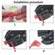Load image into Gallery viewer, PONFY 120PCS Nylon Insulated Flag Spade Quick Disconnects Female Wire Connector 90 Degree Electrical Crimp Terminals Connector Assortment Set 22-18 16-14 12-10 Gauge