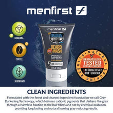 Load image into Gallery viewer, MENFIRST Gradual Gray Darkening Beard Wash Shampoo for Men, Reduces White Beard Color, 4.6 oz