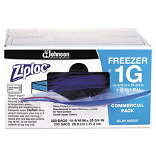 Load image into Gallery viewer, Ziploc 94604 Double-Zipper Freezer Bags, 1gal, 2.7mil, Clear w/Label Panel (Case of 250)