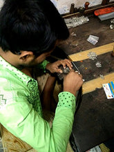 Load image into Gallery viewer, CZgem Rhodochrosite Pendant, 925 Sterling Silver Nature Handmade Boho Shape, 2"