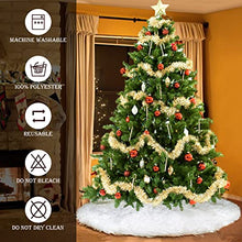 Load image into Gallery viewer, Christmas Tree Skirt, 50 Inch Thicker & Ultra Soft White Christmas Plush Tree Skirt, Machine Washable & Dryable Snowy White Fur Tree Skirt for Christmas Decorations and Ornaments