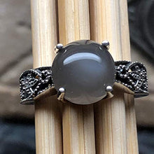 Load image into Gallery viewer, Natural Grey Orthoclase Moonstone 925 Sterling Silver Engagement Ring Size 5, 5.25, 6, 6.25, 7, 7.25, 7.75, 8, 8.75, 9