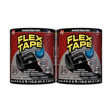 Load image into Gallery viewer, Flex Tape Rubberized Waterproof Tape, 4" x 5', Black (2 Pack)