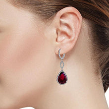 Load image into Gallery viewer, Gem Stone King 925 Sterling Silver Long Drop Dangle Elegant Wedding Bridal Chandelier Teardrop Earrings For Women (2 Inch Pear Shape 16X12MM, 20.00 Cttw)