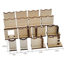 Load image into Gallery viewer, D&D Dungeon Brick Walls (Set of 16) Wood Laser Cut 2" x 1" 3D Modular Terrain Tiles 28mm Scale Perfect for Dungeons & Dragons, Warhammer and Other Tabletop RPG