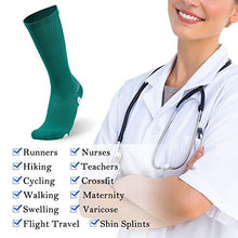 Load image into Gallery viewer, SuMade Mens Lightweight Compression Socks, Womens Workout Breathable Athletic Hospital Graduated 20-30 mmHg Long Fashion Traveling Flight Running Socks for Circulation Pain 1 Pair (Black, L)