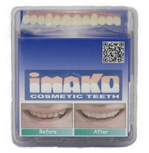 Load image into Gallery viewer, Imako Cosmetic Teeth for Women 1 Pack. (Large, Bleached) Uppers Only- Arrives Flat. Fit at Home Do it Yourself Smile Makeover!
