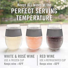 Load image into Gallery viewer, HOST Freeze Cooling Cup, Set of 2 Double Wall Insulated Freezer Chilling Tumbler with Gel, Glasses for Red and White Wine, 8.5 oz, Grey