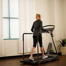 Load image into Gallery viewer, Sunny Health & Fitness Walking Treadmill with Low Wide Deck and Multi-Grip Handrails for Balance, 295 LB Max Weight - SF-T7857,Black