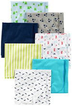 Load image into Gallery viewer, Simple Joys by Carter's Unisex Babies' Flannel Receiving Blankets, Pack of 7, Blue/White, One Size