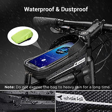 Load image into Gallery viewer, Whale Fall Waterproof Bike Frame Bag Bike Phone Bag Bicycle Cell Phone Holder for GPS - Bicycle Bag Frame Hard Eva Navi Pressure-Resistant Handlebar Bag TPU Touch-Screen with Sun-Visor and Rain Cover