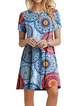 Load image into Gallery viewer, POPYOUNG Women's 2022 Summer Casual Tshirt Dresses X-Large, Floral Mixed Blue