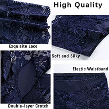 Load image into Gallery viewer, Women's Lace Underwear Regular & Plus size Boyshorts Soft Hipster Panties Comfort Sexy Sheer Panty – Pack of 6 Size 2XL (9144-B, 2XL)