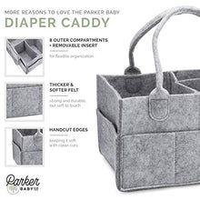 Load image into Gallery viewer, Parker Baby Diaper Caddy - Nursery Storage Bin and Car Organizer for Diapers and Baby Wipes - Large, Grey