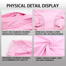 Load image into Gallery viewer, Ladies Underwear Women Seamless Panties Plus Size sexy Modal High Waisted Solid Color lace For Granny Briefs 4 Pack(4XL)
