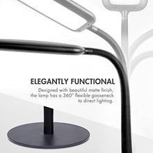 Load image into Gallery viewer, Tenergy LED Floor Lamp Desk Lamp, 2-in-1 Dimmable Task Lamp with 4 Color Temperatures, 5 Dimming Levels, 60-Min Timer, Flexible Gooseneck, Touch Control Floor Lamp for Reading/Crafting, 2000 Lumens